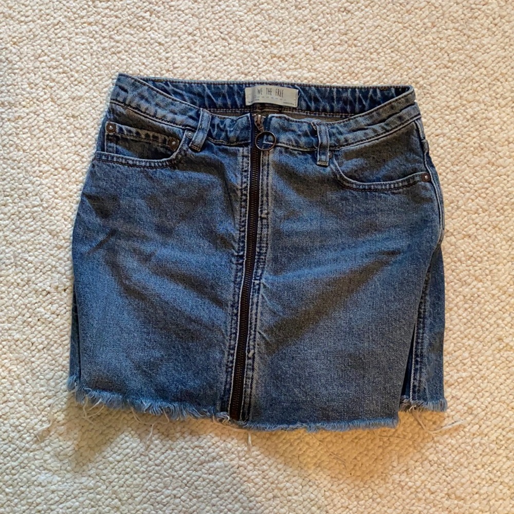 Free people denim jean skirt
